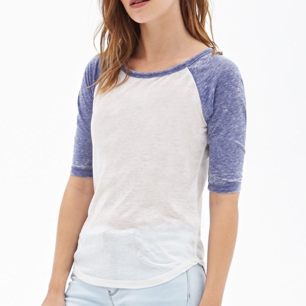 Forever 21 Burnout Baseball Tee